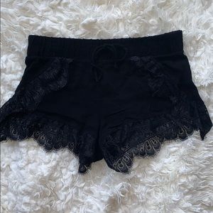 Windsor Black Lace Lined Fabric Shorts